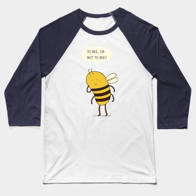 Confused Bee Baseball T-Shirt by milkyprint